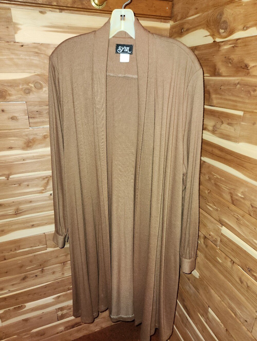 Vintage 80s Sybil California Cozy Camel Open Front Cardigan